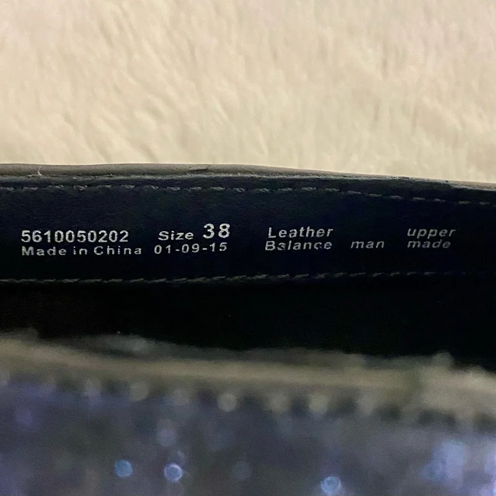 Dansko Olena Blue Metallic Suede Flats Size 38 EU (7.5-8 US) Black Leather Strap